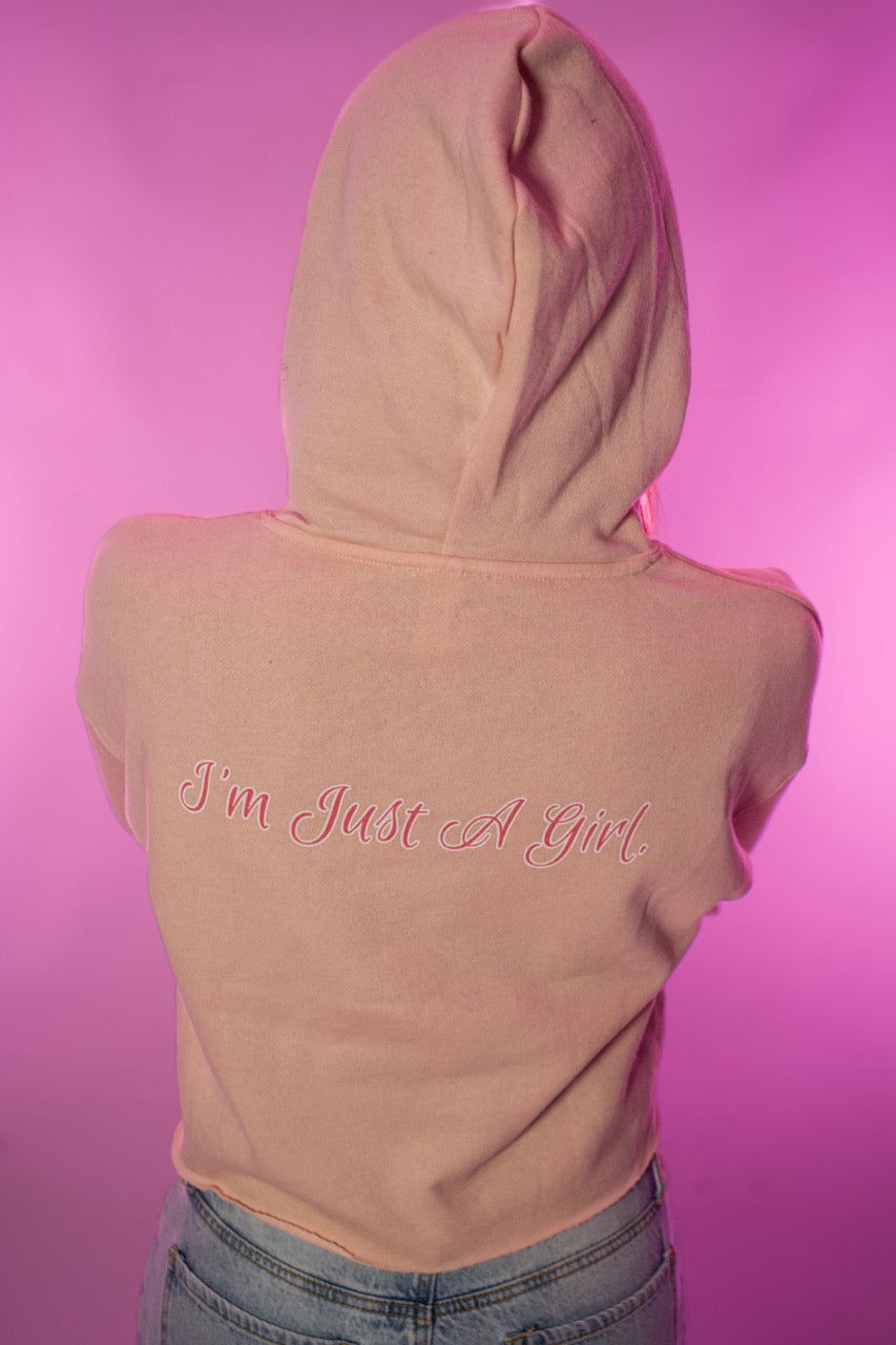 "I'm Just A Girl" Women’s Cropped Hoodie