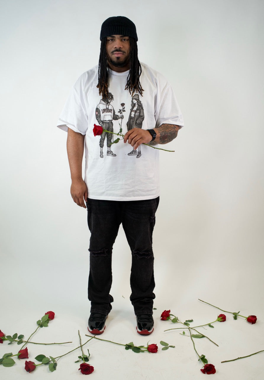 "Say It With a Rose" Oversized Tee